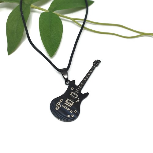Collier guitare noire