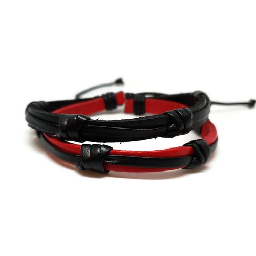 Bracelet rouge et noir
