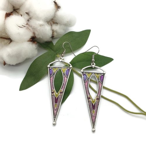 Boucles d'oreilles ethniques colorées