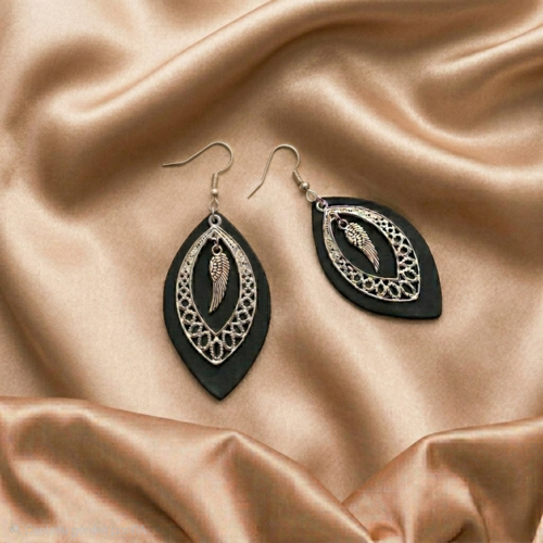 Boucles d'oreilles chambre à air et plume