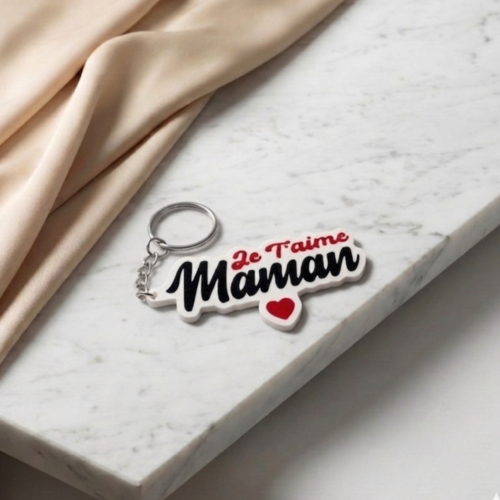 Porte-clé "je t'aime maman" 3d – cadeau fête des mères original et artisanal