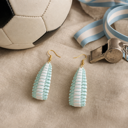 Boucles d'oreilles argentine | bijoux supporter albiceleste | fait main bleu & blanc