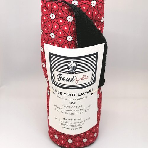 Essuie-tout lavable rouge étoile