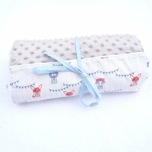 Couverture bébé naissance 70cmx 90 cm original  liste de naissance « nino »  renard original