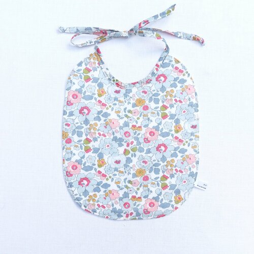 Bavoir bébé original réversible 0/12 mois « betty porcelaine » fille