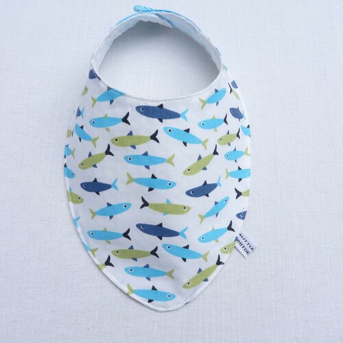Bavoir foulard original 0/12 mois &quot;poissons&quot; garçon