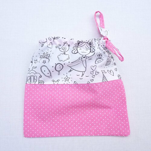 Pochette  tissu 22 x 17 cm original &quot;anna&quot; cadeau ou sac à vrac zero déchet réutilisable écologique