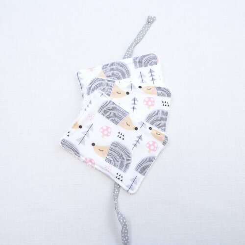 Ensemble 3 lingettes/cotons écologique original lavables soin de soi bébé fille  « lalie »