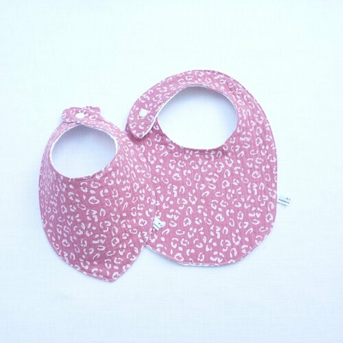 Duo bavoirs 0/12 mois en lange double gaze cadeau naissance original liste naissance bébé