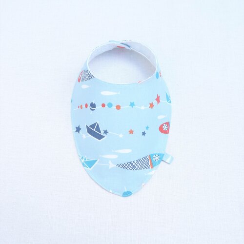 Bandana bavoir foulard 0/12 mois &quot;bateau sur l'eau&quot;