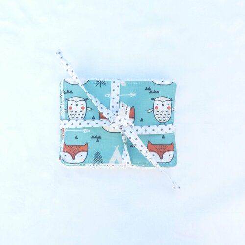 Ensemble 4 lingettes/cotons écologique bébé « félix »