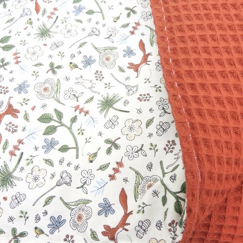 Couverture bébé  naissance 70cmx 90 cm original nid d’abeille minky liste de naissance