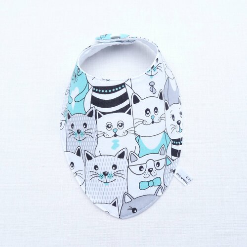 Bandana bavoir foulard 0/12 mois « leonard» cadeau naissance original