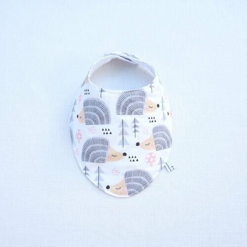 Bavoir fille foulard original 0/12 mois  » lalie » réversible bandana soin de soi bébé fille