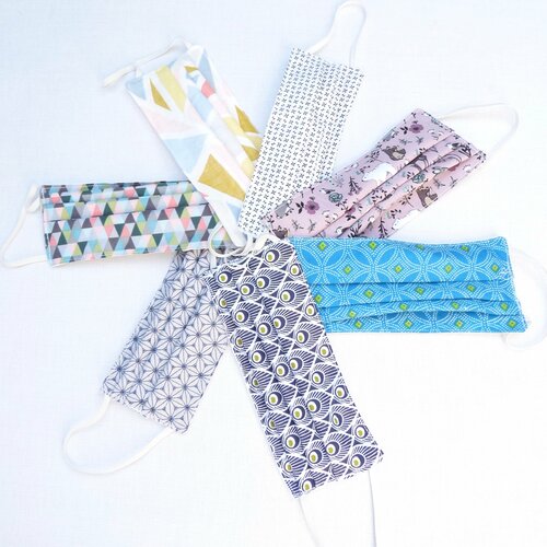 Masque enfant tissu au choix masque de protection visage lavable adulte femme au choix