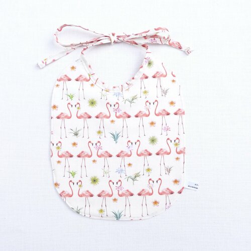 Bavoir bébé original réversible 0/12 mois « capucine» fille
