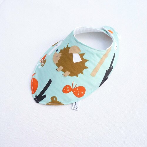 Bavoir foulard  original 0/12 mois « forêt enchantée »  garçon cadeau liste de naissance bébé foulard