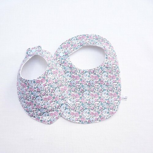 Duo bavoirs 0/12 mois « liberty&quot; fille cadeau naissance original cadeau liste de naissance