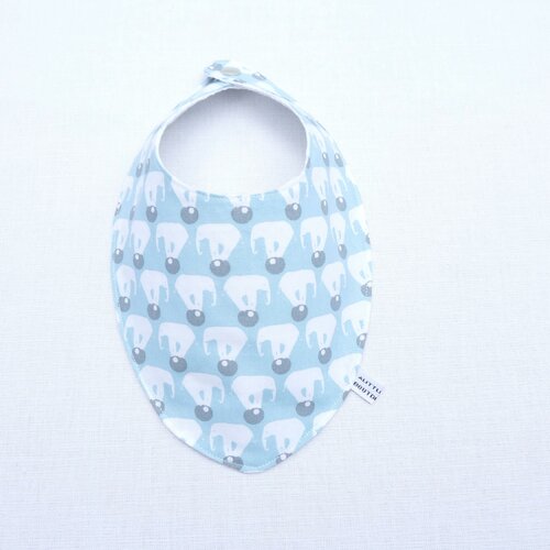 Bavoir foulard  original 0/12 mois ;elephant bleu&quot;