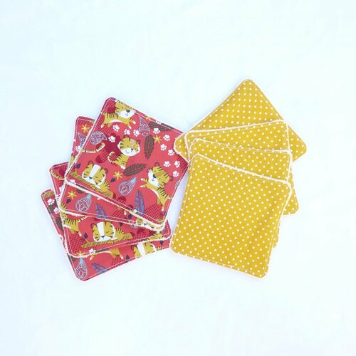 Ensemble 8 lingettes/cotons éponge bambou écologique bébé soin de soi garçon