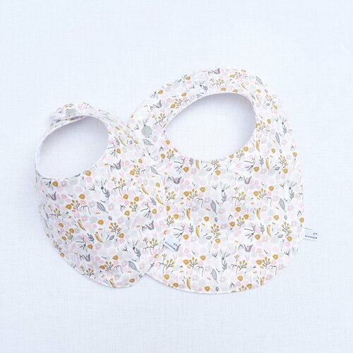 Duo bavoirs 0/12mois &quot;lou&quot; fille cadeau naissance original