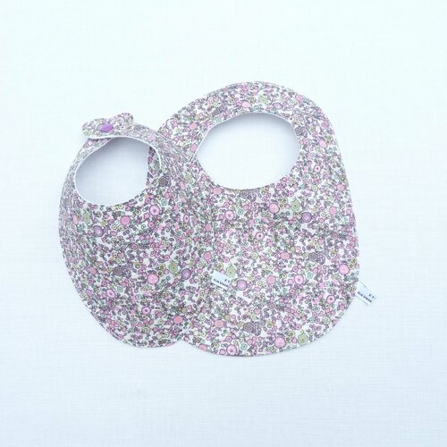 Duo bavoirs 0/12 mois « marguerite » fille cadeau naissance original