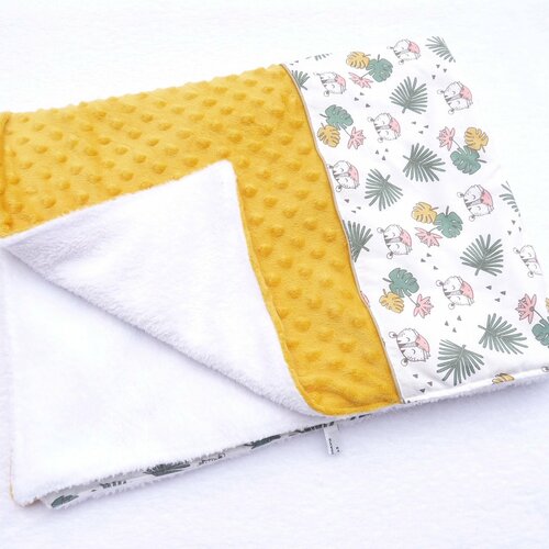 Couverture bébé garçon  naissance 70cmx 90 cm original minky liste de naissance