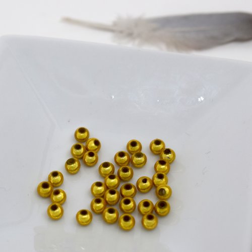 Lot de 32 perles magiques rondes jaune pale 3 mm