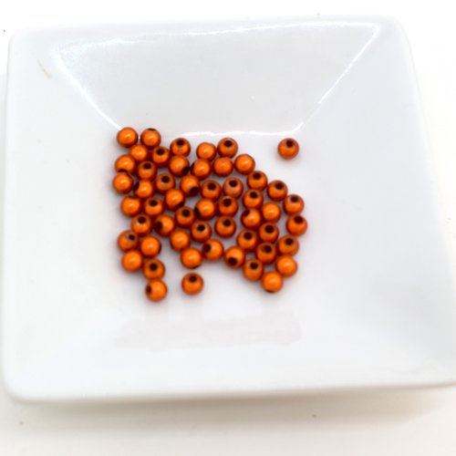 Lot de 56 perles magiques rondes orange 3 mm