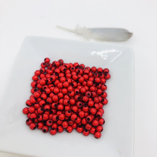 Lot de 100 perles magique rondes rouge 3 mm