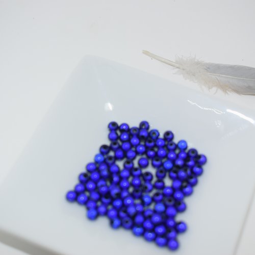 Lot de 100 perles magique rondes bleu 3 mm
