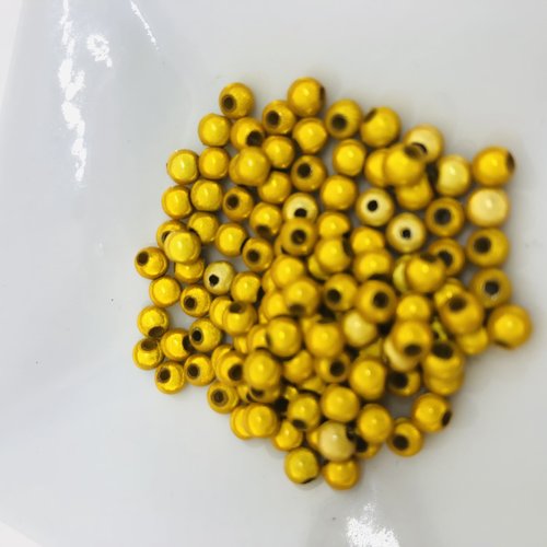 Perles magiques - lot de 40 perles rondes jaune 3 mm