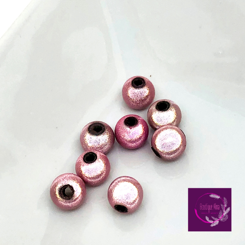 Lot de 8 perles magique rondes rose pale 6 mm