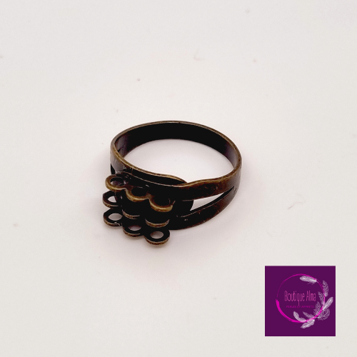Sopport à bague réglable avec anneaux en métal ton bronze
