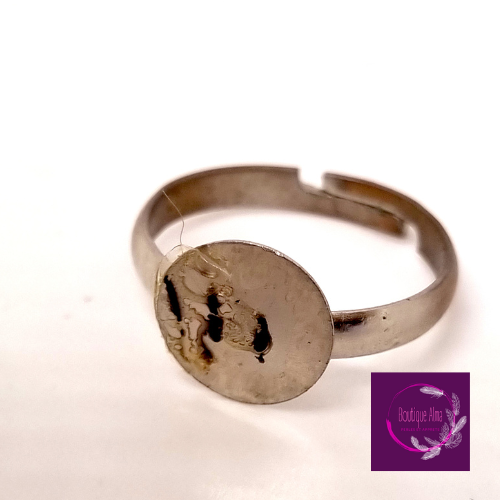 Sopport à bague réglable en métal argenté
