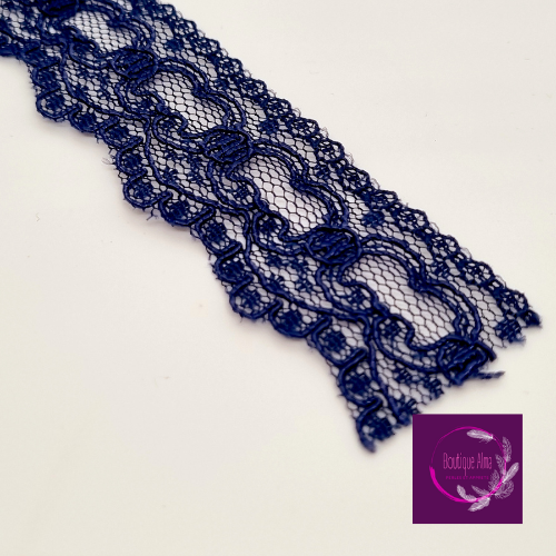 Ruban en dentelle marine - 75 cm