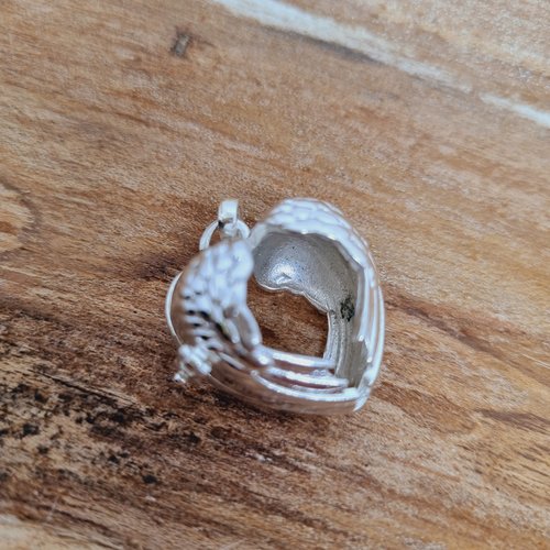 Cage pour bola argenté forme coeur