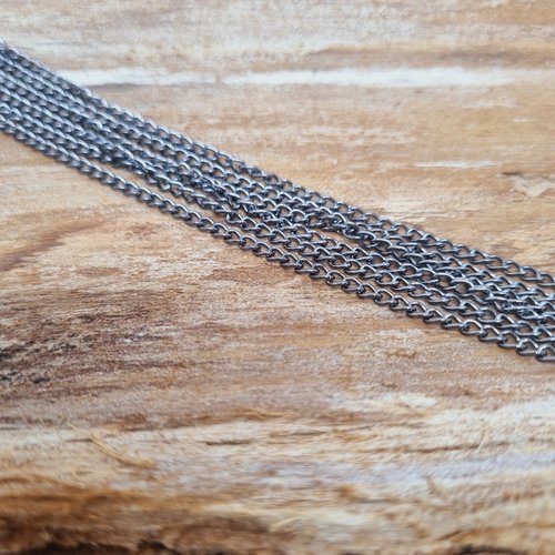Chaine métal argenté black diam 3 mm - longueur 1 mètre