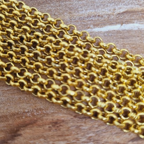 Chaine métal dorée diam 3 mm - longueur 75cm