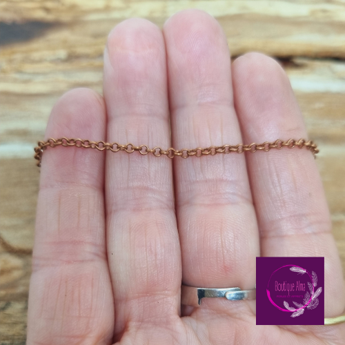 Chaine métal cuivré diam 1 mm - longueur 1 mètre