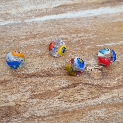 Lot de 4 perles rondes en verre 12 mm