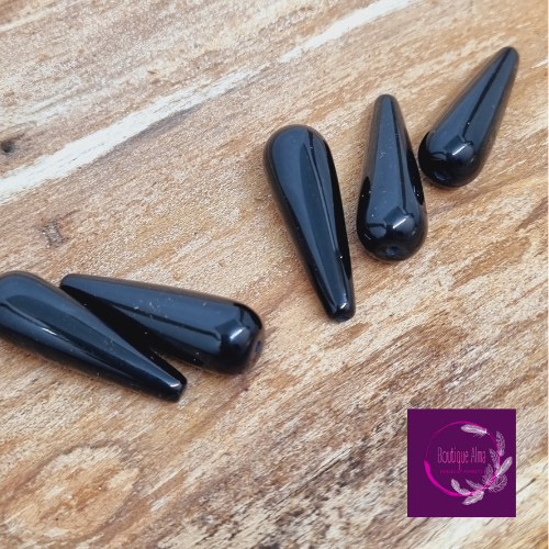 Lot de 5 perles obsidienne 30mm
