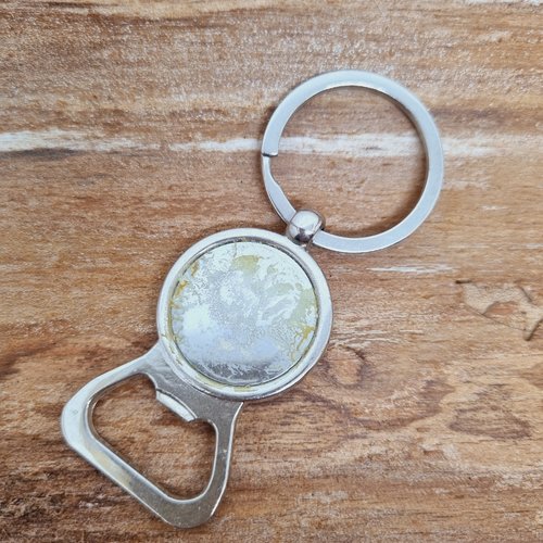 1 support cabochon décapsuleur - porte clés à customiser - couleur argenté