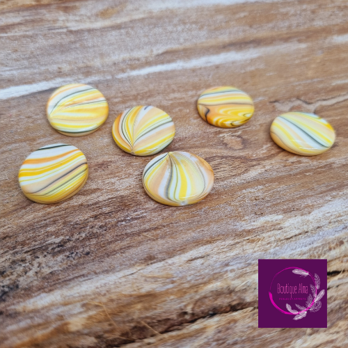 Lot de 6 palets de nacre jaune 20 mm