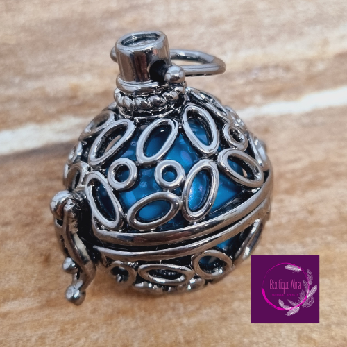 Cage pour bola avec boule musicale bleu turquoise