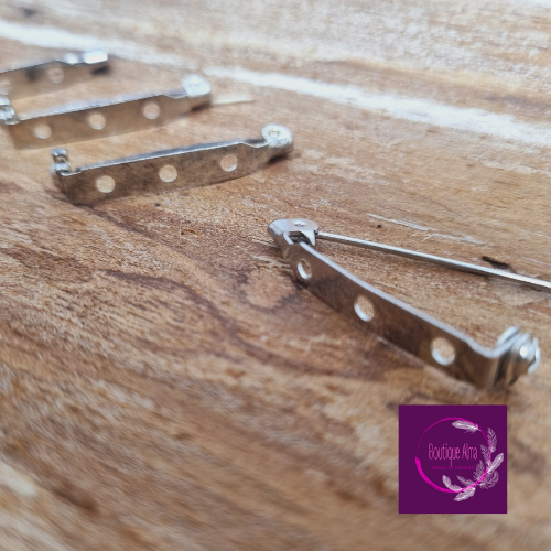 Lot de 5 épingles de sureté - épingles à broche argentés - 32 x 5mm