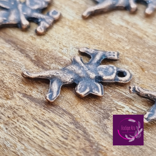 Breloque ange ton cuivré en métal x 2