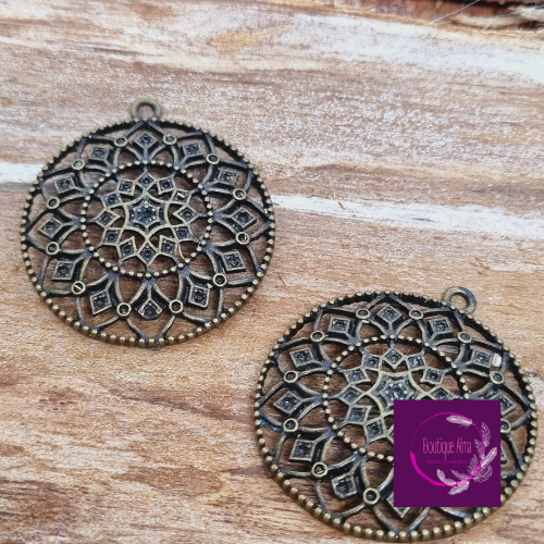 Lot de 2 connecteurs métal bronze diam 39mm