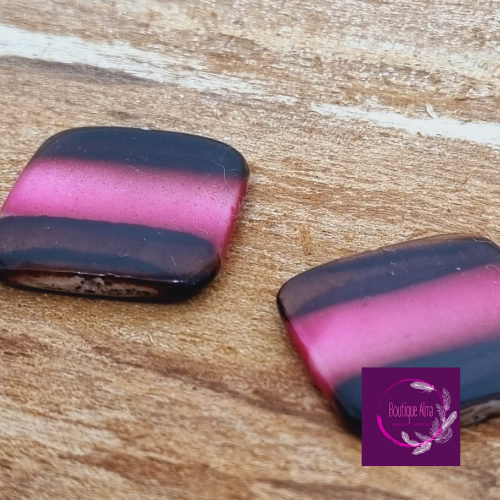 Lot de 2 palets de nacre rose et brun 18 mm