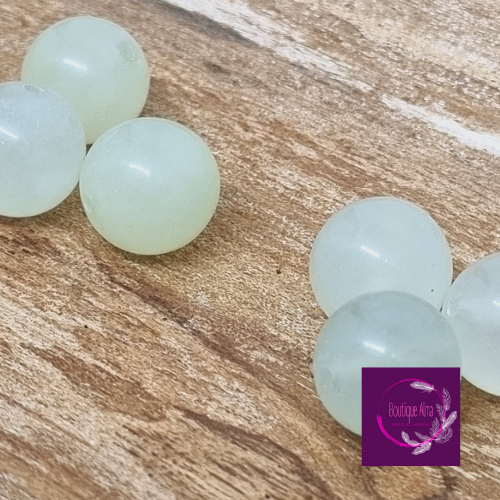 Perles de verre vert d'eau 12mm x 6